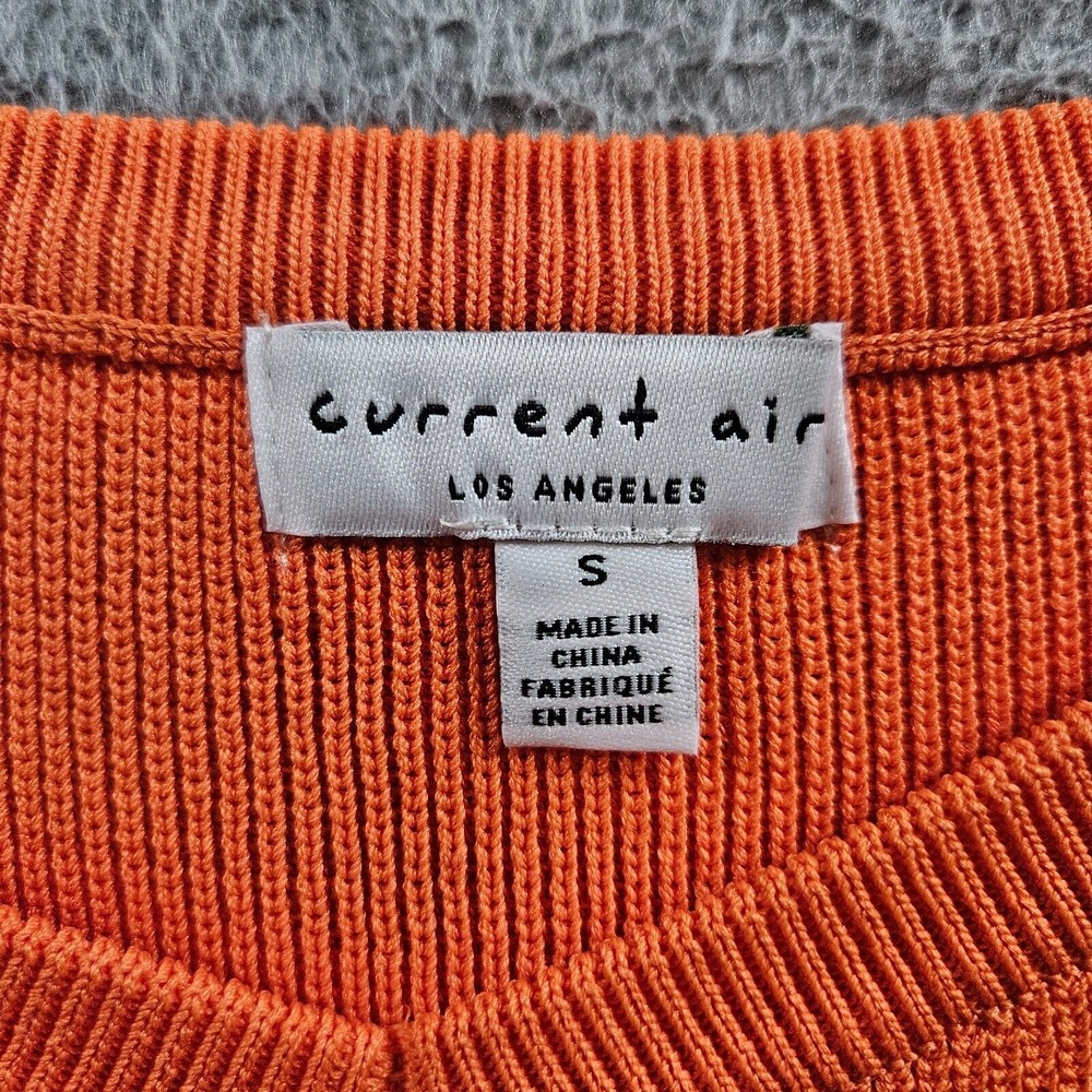 NWOT Current Air‎ Anthropologie Cropped Top Women Small Fringe Sleeve Orange - Picture 4 of 12